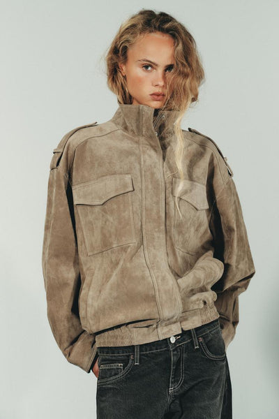 Isabella™ | Chic Suede Jacket in Marble Sand