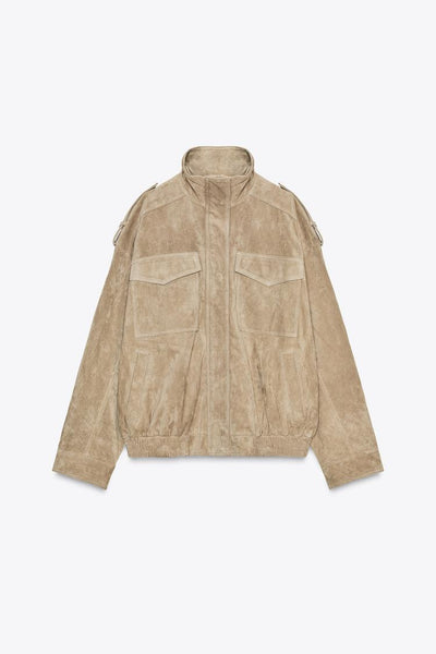 Isabella™ | Chic Suede Jacket in Marble Sand