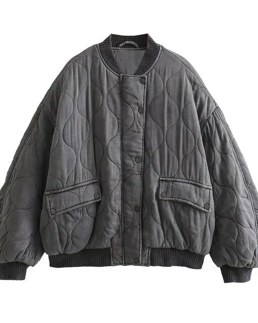 Lila™ | Stylish Padded Bomber Jacket for Chic Comfort