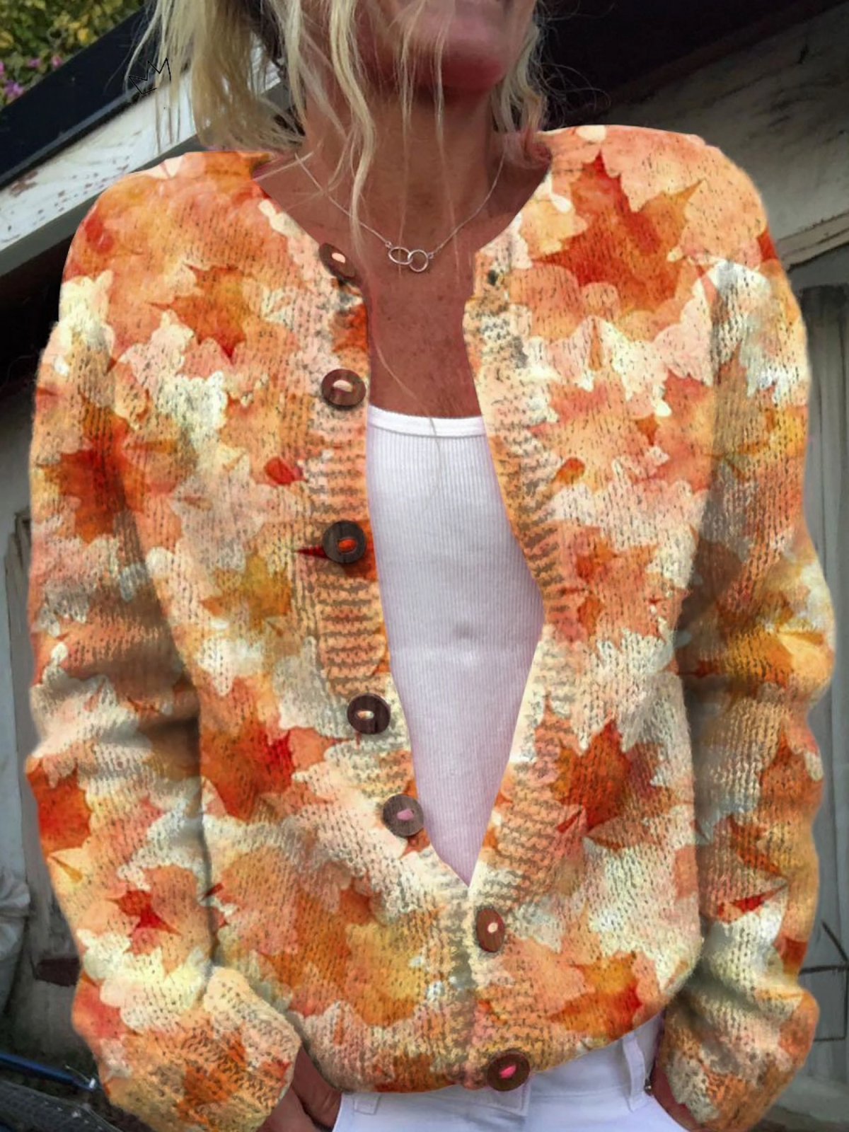 Lila™ | Cozy Maple Leaf Cardigan for Autumn Elegance
