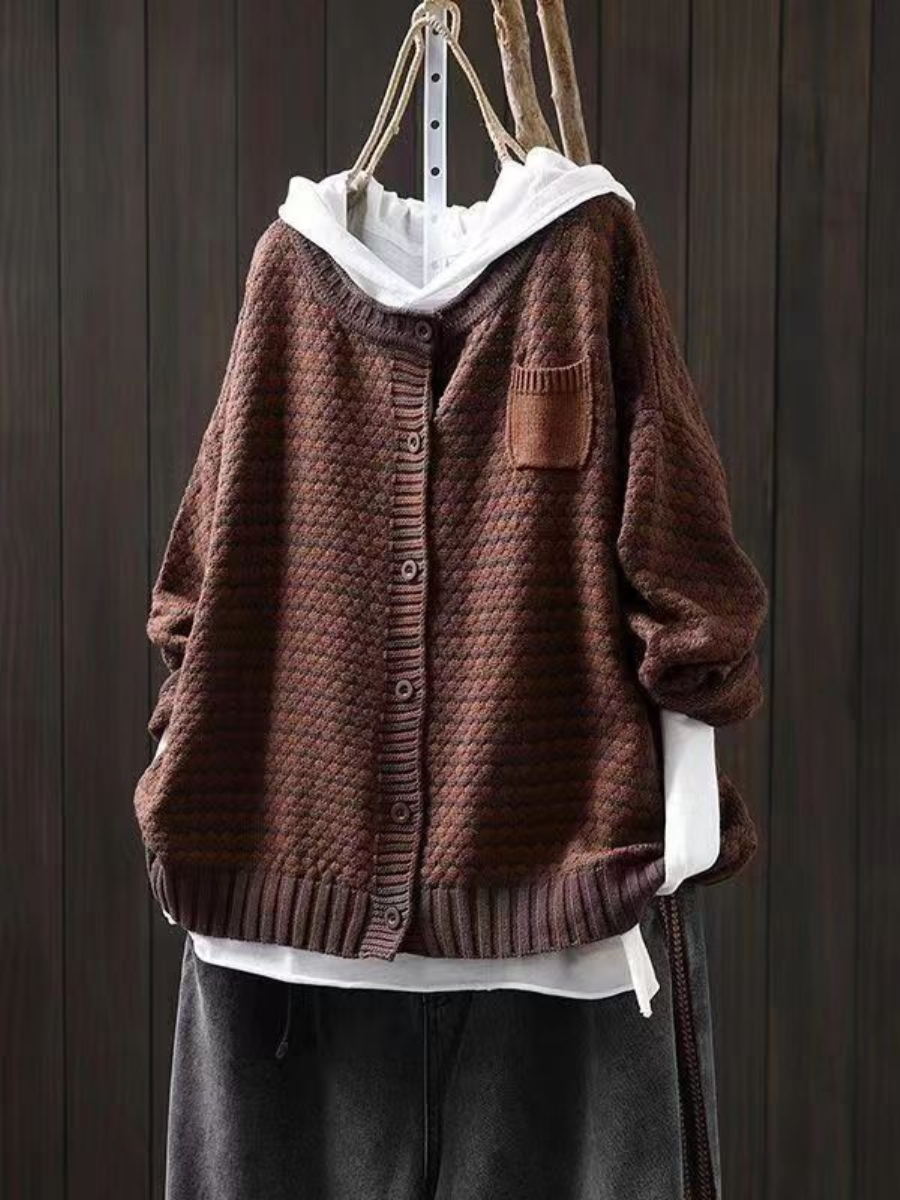 Isabella™ | Luxurious Textured Knit Cardigan for Timeless Elegance