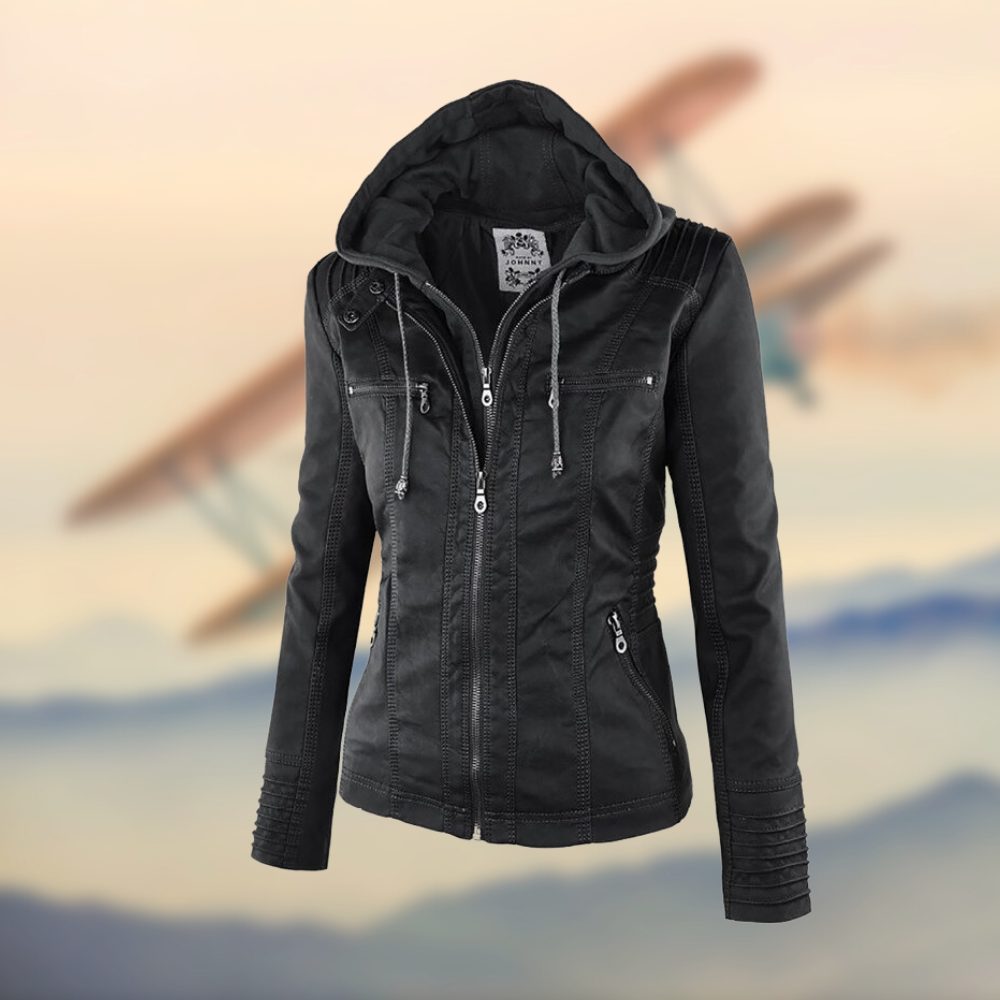 Elena™ | Chic Vegan Leather Jacket for Effortless Style
