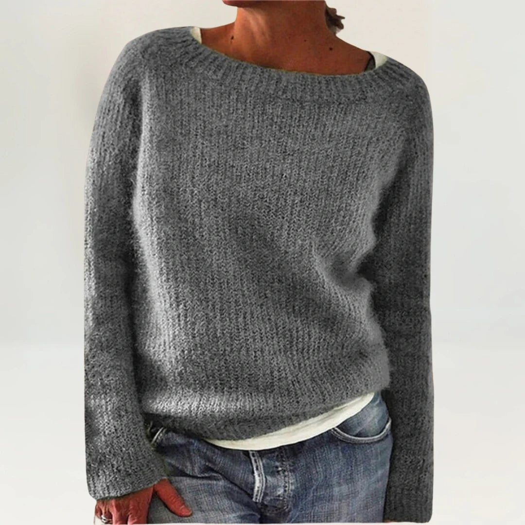Lila™ | Cozy Gray Knit Sweater for Warmth