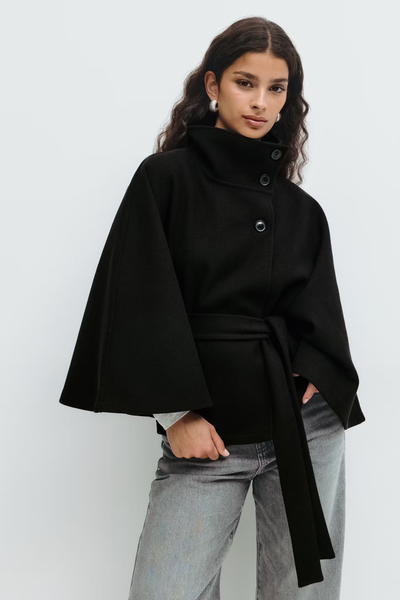 Lara™ | Chic Cape Coat with Cozy Belt