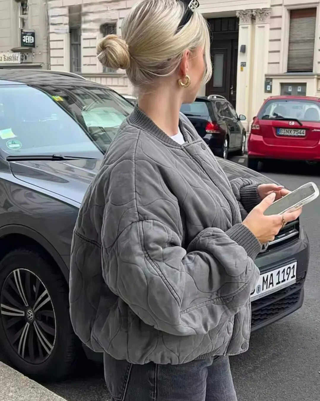 Lila™ | Stylish Padded Bomber Jacket for Chic Comfort