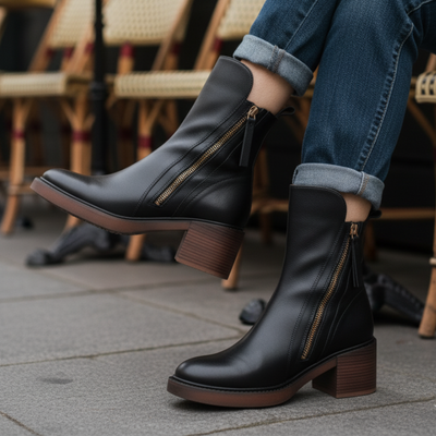 Isabelle™ | Timeless Black Leather Boot for Effortless Elegance