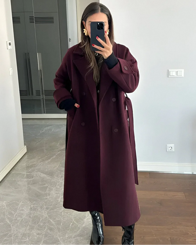 Evie | Wine Red Trench Coat