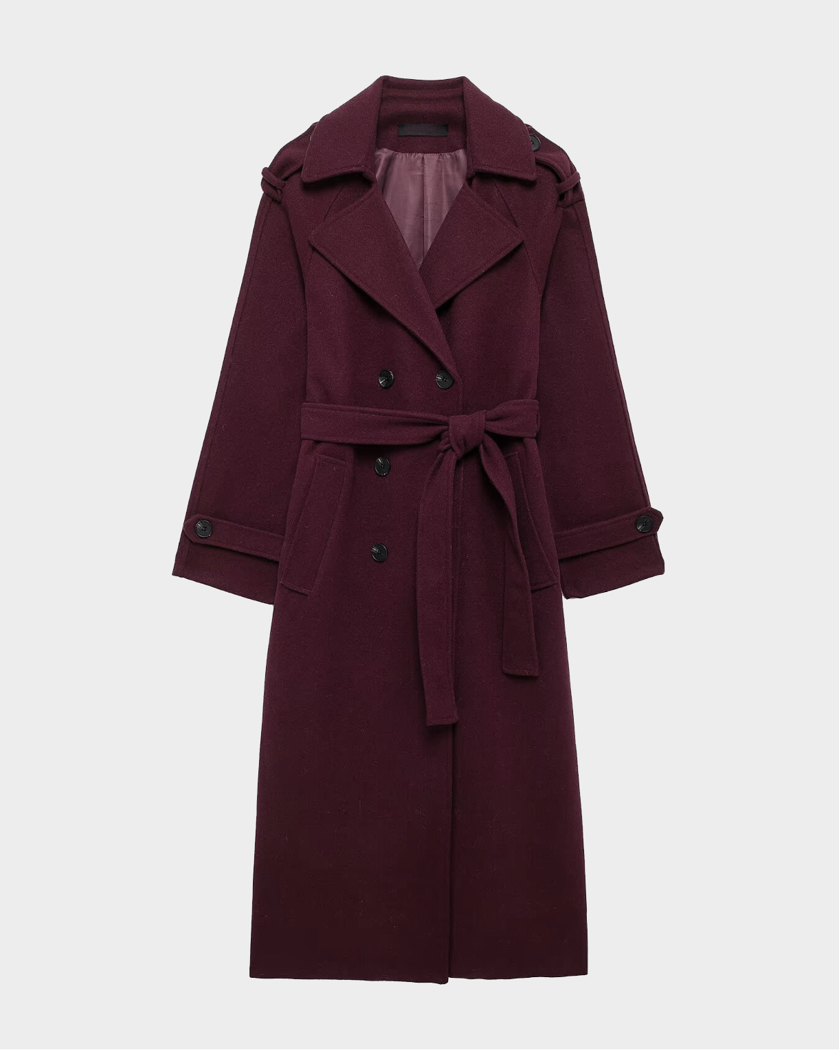 Lila™ | Chic Wine Red Trench Coat for Timeless Elegance