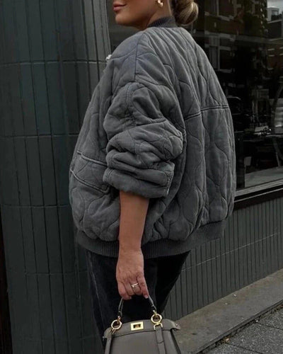 Lila™ | Stylish Padded Bomber Jacket for Chic Comfort