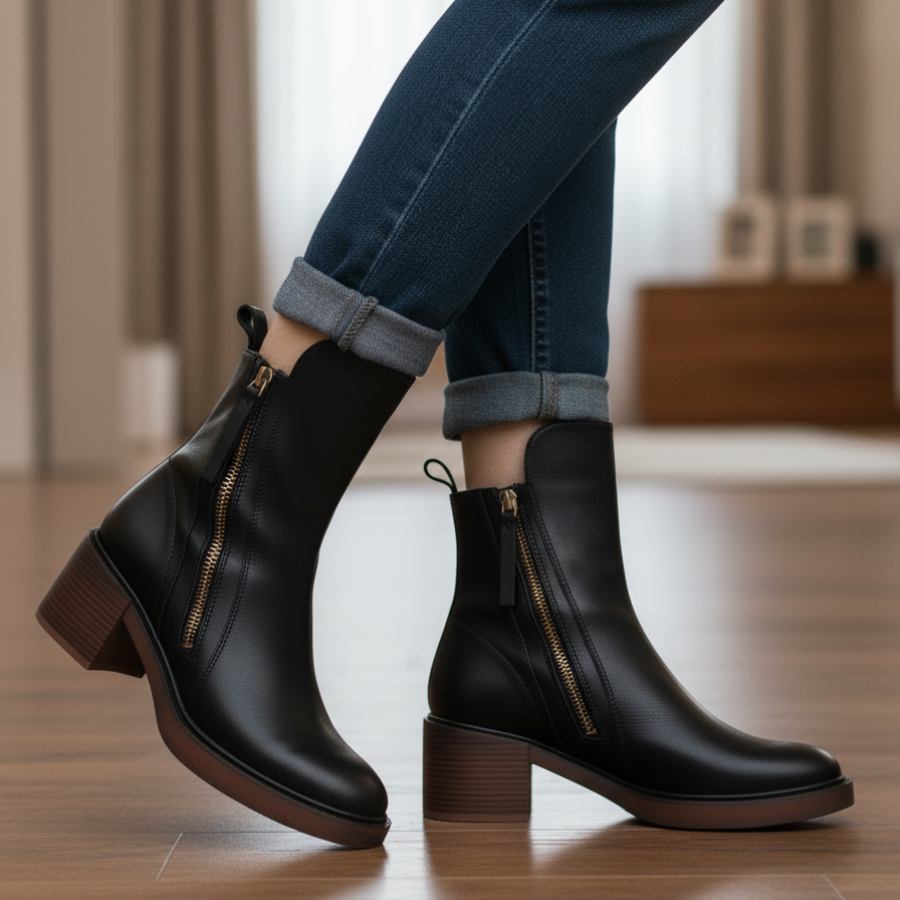 Isabelle™ | Timeless Black Leather Boot for Effortless Elegance