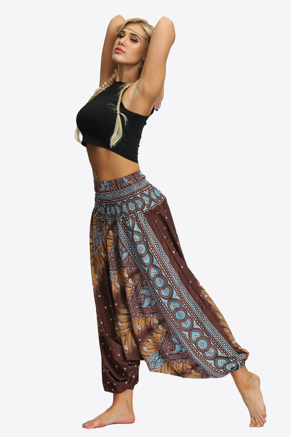 Printed | Comfortable, stylish harem pants with smocked waist