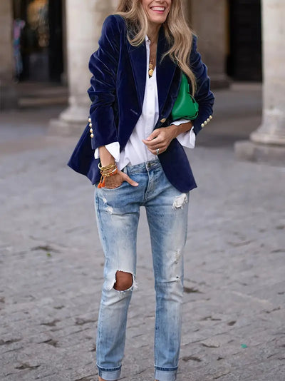 Juliana™ | Chic Velvet Blazer for Timeless Elegance
