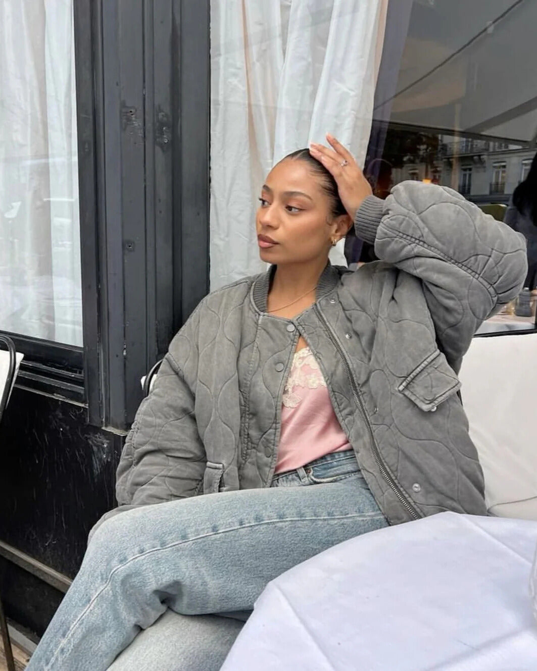 Lila™ | Stylish Padded Bomber Jacket for Chic Comfort