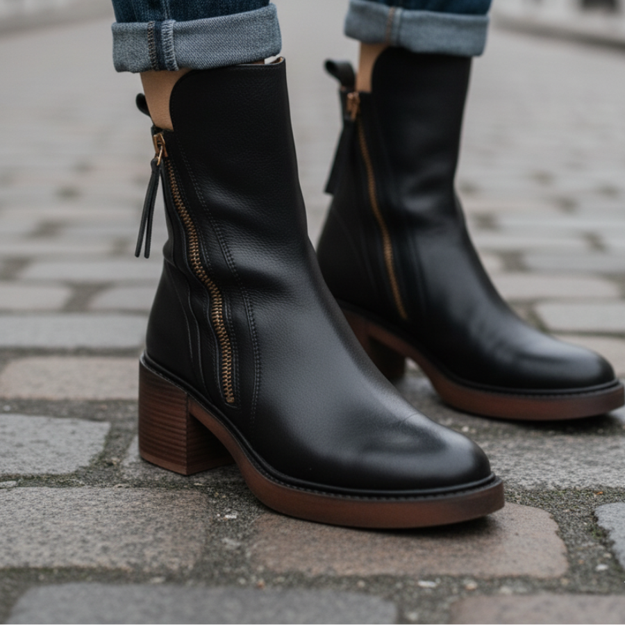 Isabelle™ | Timeless Black Leather Boot for Effortless Elegance