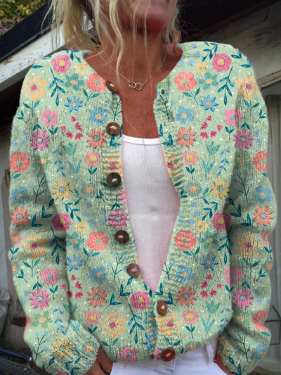 Lila™ | Floral Print Buttoned Cardigan for Chic Style