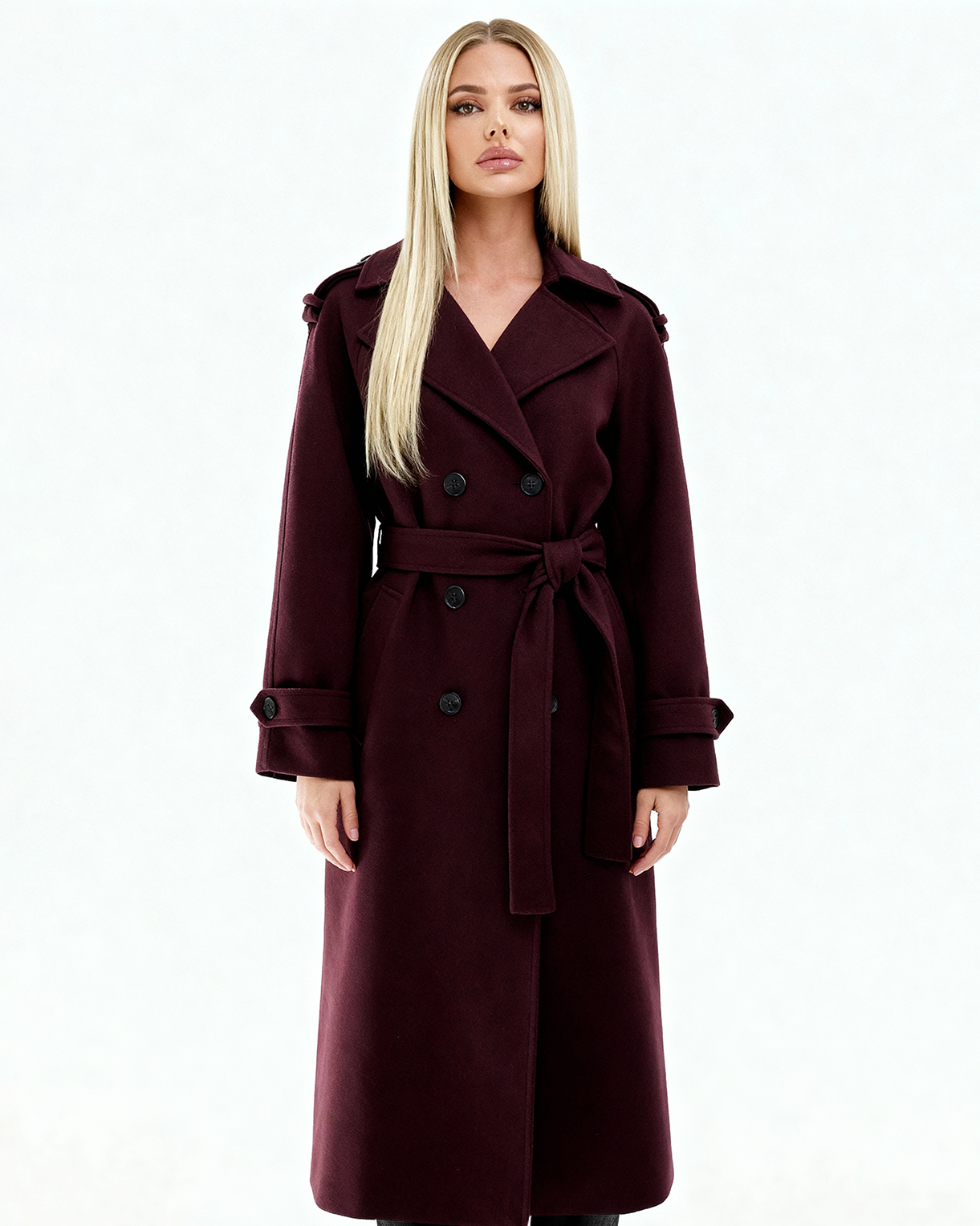 Evie | Wine Red Trench Coat
