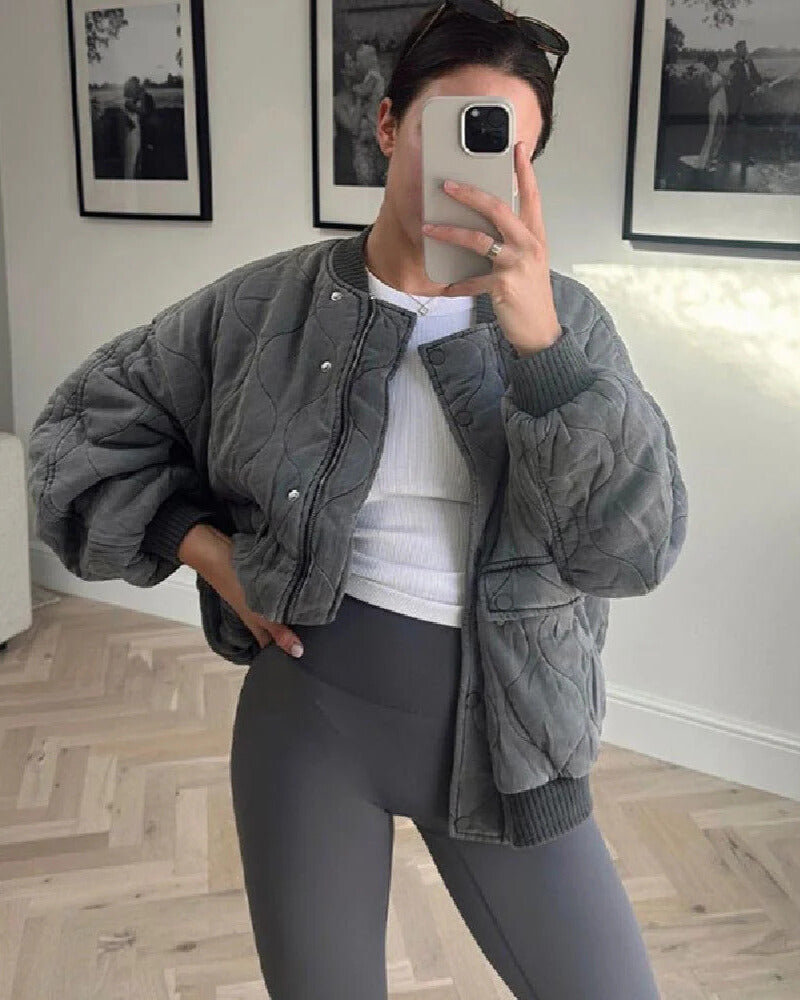 Lila™ | Stylish Padded Bomber Jacket for Chic Comfort