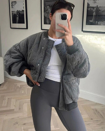 Lila™ | Stylish Padded Bomber Jacket for Chic Comfort