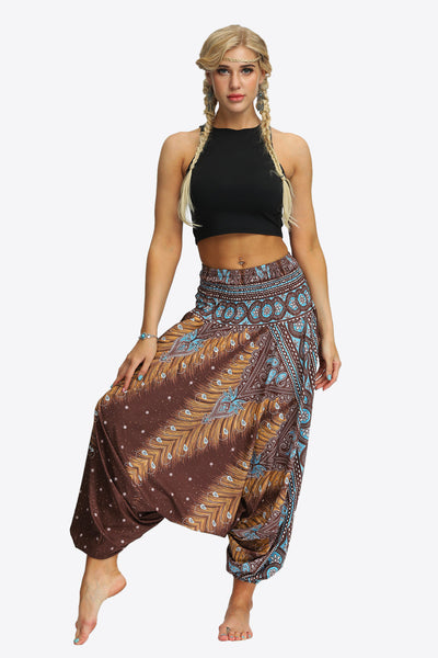 Printed | Comfortable, stylish harem pants with smocked waist