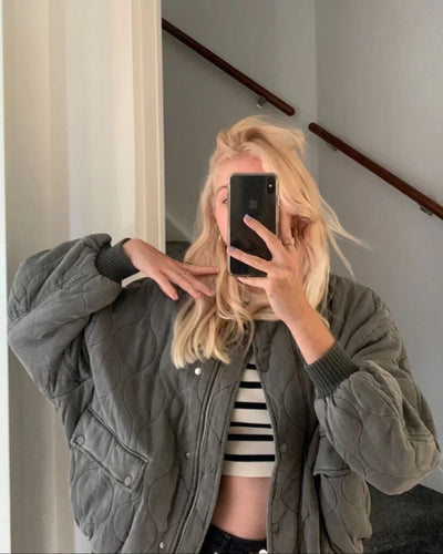 Lila™ | Stylish Padded Bomber Jacket for Chic Comfort