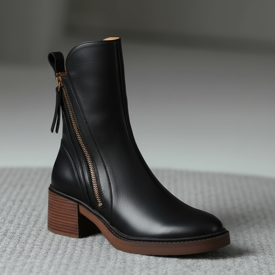 Isabelle™ | Timeless Black Leather Boot for Effortless Elegance
