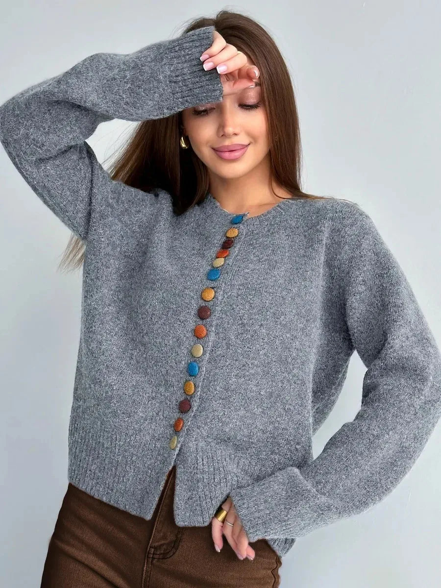 Noelle™ | Chic Button-Accent Cardigan for Effortless Elegance