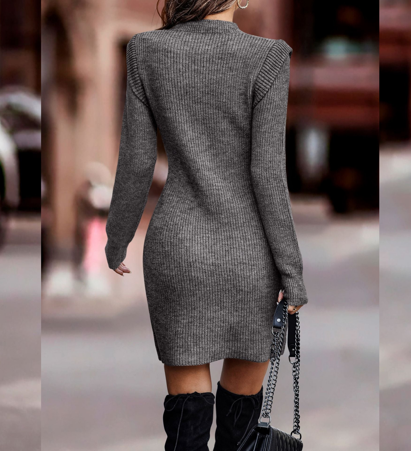 Ribbed Knitted Dress | Stylish fitted sweater dress for every occasion