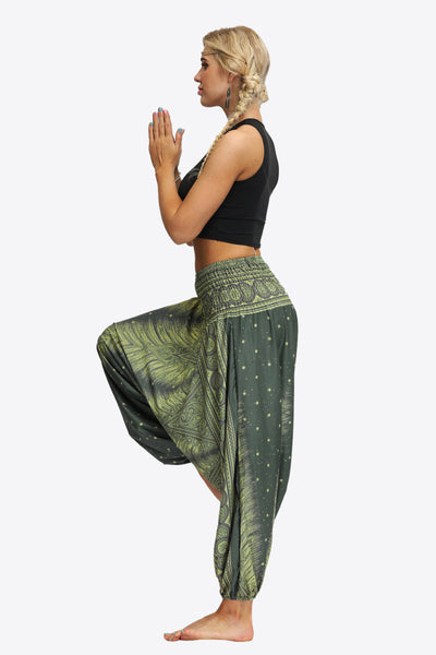 Printed | Comfortable, stylish harem pants with smocked waist