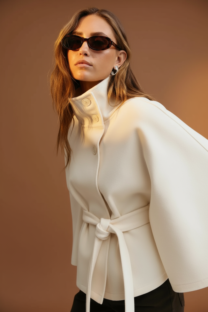 Lara™ | Chic Cape Coat with Cozy Belt