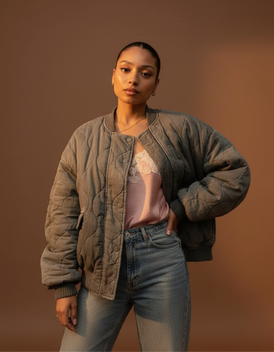 Lila™ | Stylish Padded Bomber Jacket for Chic Comfort