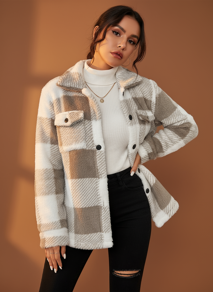 Clara™ | Chic Checked Autumn Jacket for Cozy Elegance