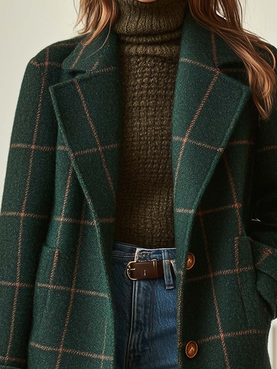 Vivienne™ | Chic Plaid Tweed Coat