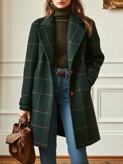 Vivienne™ | Chic Plaid Tweed Coat