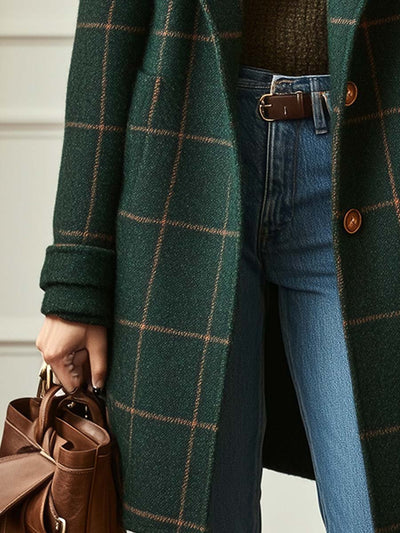 Vivienne™ | Chic Plaid Tweed Coat